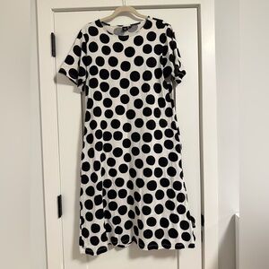 Marimekko Black and White Polka Dot Midi Dress
